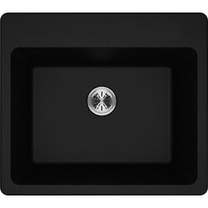 Alternate Image for Elkay Classic 25" Quartz Laundry Sink, Black, ELG252212PDBK0