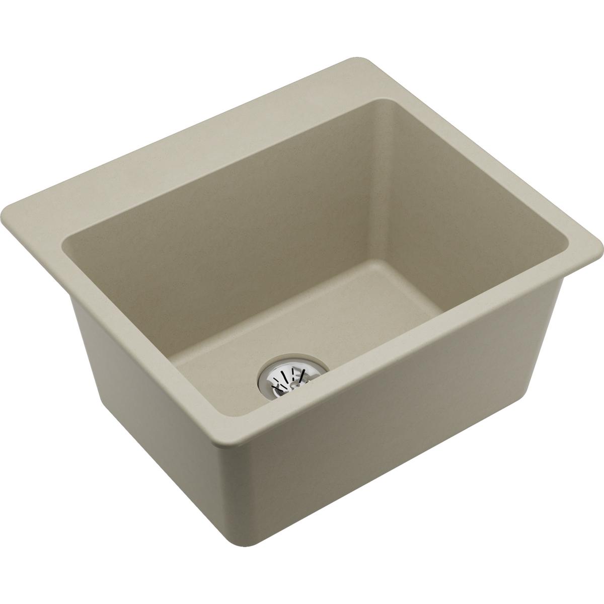 Elkay Classic 25" Quartz Laundry Sink, Bisque, ELG252212PDBQ0 - The Sink Boutique