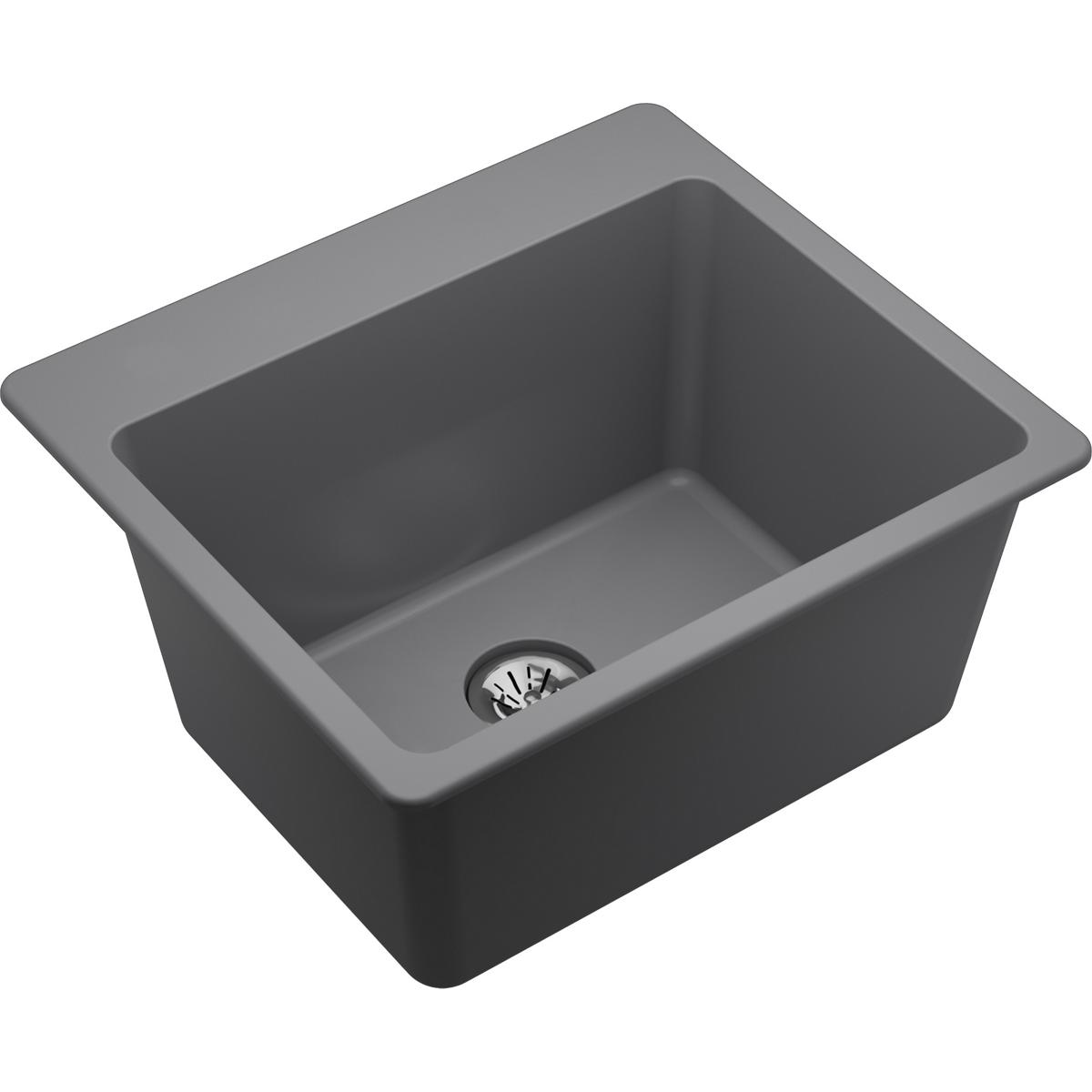 Elkay Classic 25" Quartz Laundry Sink, Greystone, ELG252212PDGS0 - The Sink Boutique