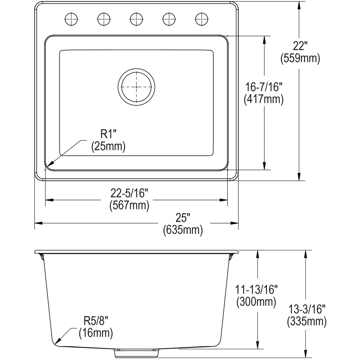 Elkay Classic 25" Quartz Laundry Sink, White, ELG252212PDWH0 - The Sink Boutique