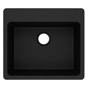 Alternate Image for Elkay Classic 25" Quartz Kitchen Sink, Black, Pre-scored for up to 5 Faucet Hole, ELG2522BK0