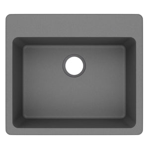 Alternate Image for Elkay Classic 25" Quartz Kitchen Sink, Greystone, Pre-scored for up to 5 Faucet Hole, ELG2522GS0