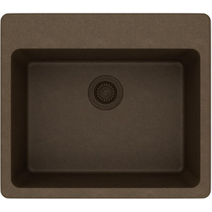 Alternate Image for Elkay Classic 25" Quartz Kitchen Sink, Mocha, Pre-scored for up to 5 Faucet Hole, ELG2522MC0