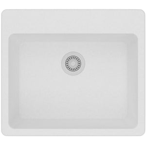 Alternate Image for Elkay Classic 25" Quartz Kitchen Sink, White, Pre-scored for up to 5 Faucet Hole, ELG2522WH0