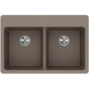 Alternate Image for Elkay Classic 33" Quartz Kitchen Sink, 50/50 Double Bowl, Greige, ELG3322GR0