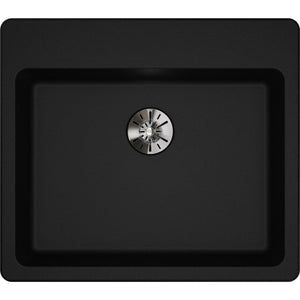 Alternate Image for Elkay Classic 25" Quartz Kitchen Sink, Black, Pre-scored for up to 5 Faucet Hole, ELGAD2522PDBK0