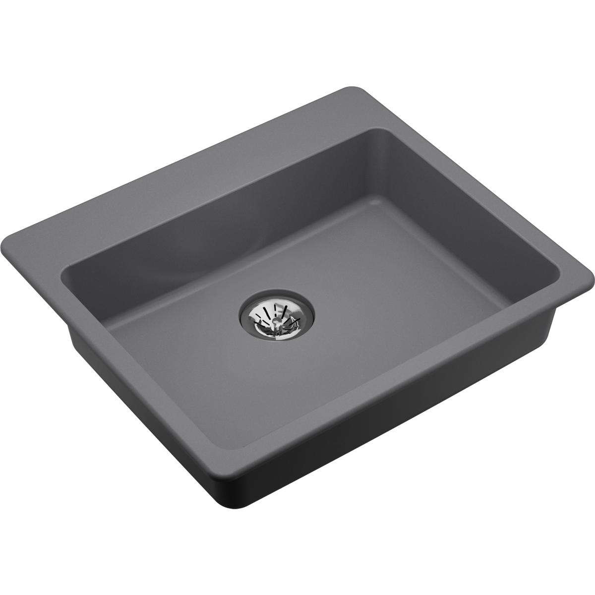 Elkay Classic 25" Quartz Kitchen Sink, Greystone, ELGAD2522PDGS0 - The Sink Boutique