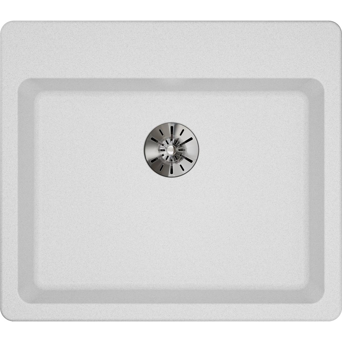 Elkay Classic 25" Quartz Kitchen Sink, White, ELGAD2522PDWH0