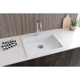 Elkay Classic 25" Quartz Kitchen Sink, White, ELGAD2522PDWH0 - The Sink Boutique