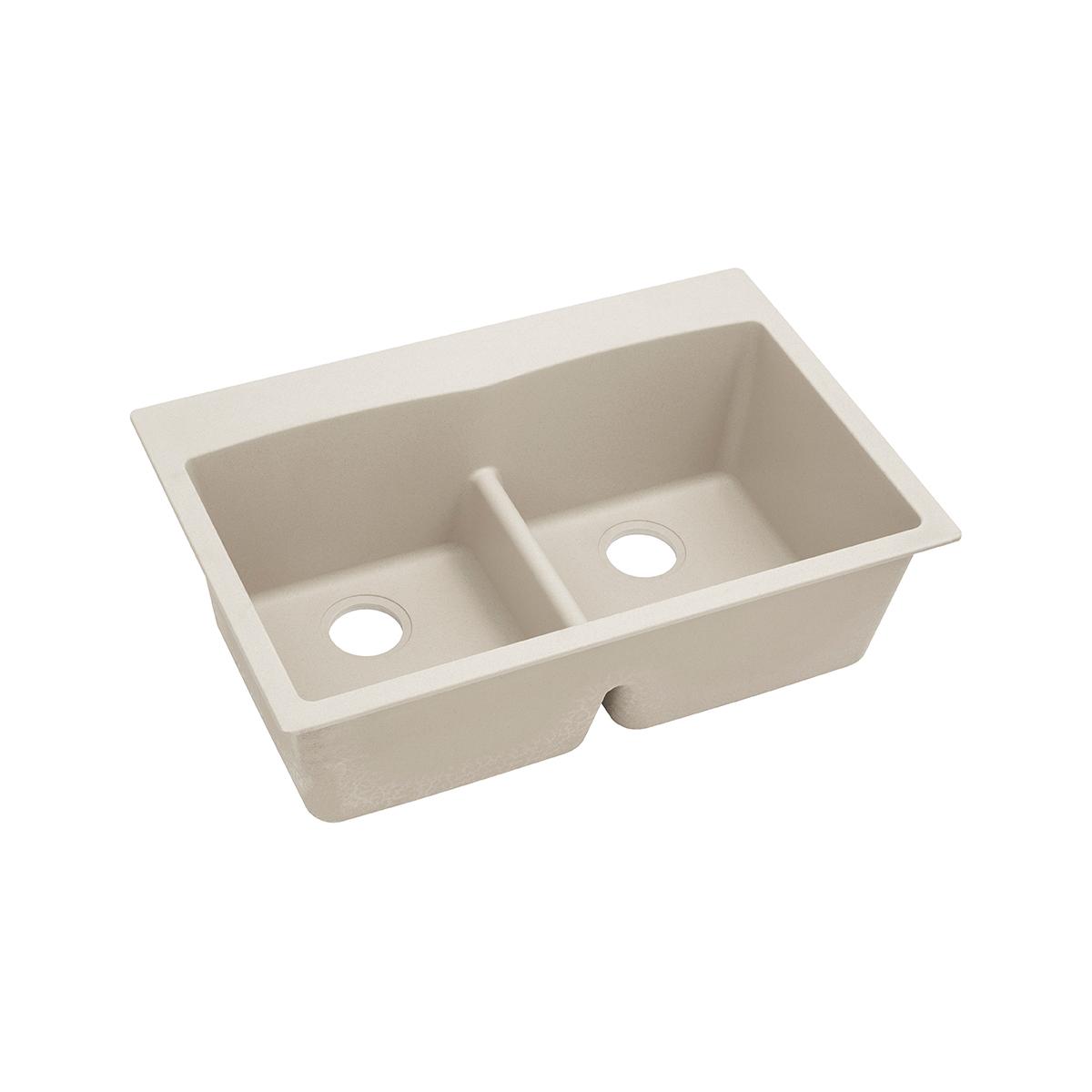 Elkay Classic 33" Quartz Kitchen Sink, 50/50 Double Bowl, Bisque, ELGDLB3322BQ0 - The Sink Boutique