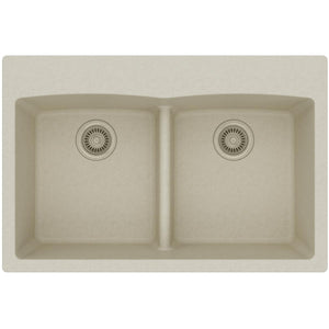Alternate Image for Elkay Classic 33" Quartz Kitchen Sink, 50/50 Double Bowl, Bisque, ELGDLB3322BQ0