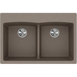 Alternate Image for Elkay Classic 33" Quartz Kitchen Sink, 50/50 Double Bowl, Greige, ELGDLB3322GR0
