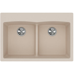 Alternate Image for Elkay Classic 33" Quartz Kitchen Sink, 50/50 Double Bowl, Putty, ELGDLB3322PT0
