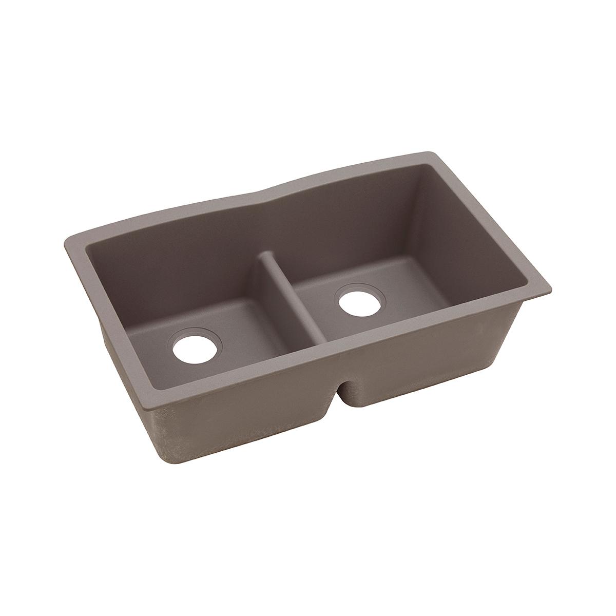 Elkay Classic 33" Quartz Kitchen Sink, 50/50 Double Bowl, Greige, ELGDULB3322GR0 - The Sink Boutique