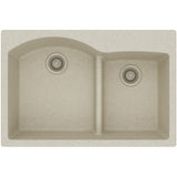 Elkay Classic 33" Quartz Kitchen Sink, 55/45 Double Bowl, Bisque, ELGH3322RBQ0
