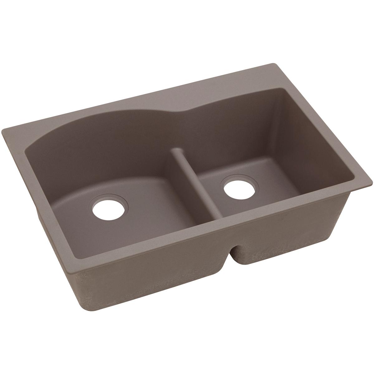 Elkay Classic 33" Quartz Kitchen Sink, 55/45 Double Bowl, Greige, ELGH3322RGR0 - The Sink Boutique