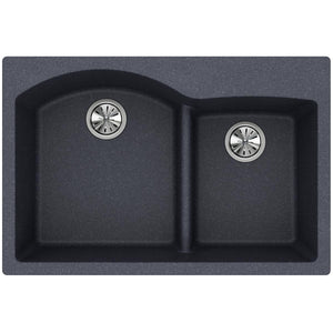Alternate Image for Elkay Classic 33" Quartz Kitchen Sink, 55/45 Double Bowl, Dusk Gray, Pre-scored for up to 4 Faucet Hole, ELGH3322RGY0