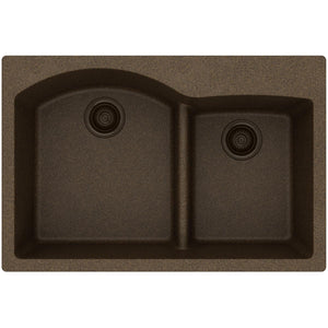 Alternate Image for Elkay Classic 33" Quartz Kitchen Sink, 55/45 Double Bowl, Mocha, Pre-scored for up to 4 Faucet Hole, ELGH3322RMC0