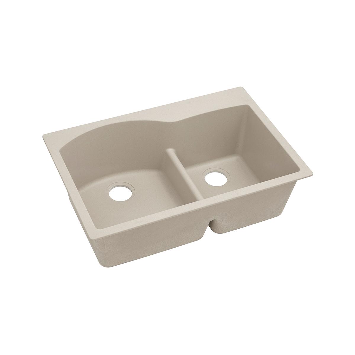 Elkay Classic 33" Quartz Kitchen Sink, 55/45 Double Bowl, Putty, ELGH3322RPT0 - The Sink Boutique