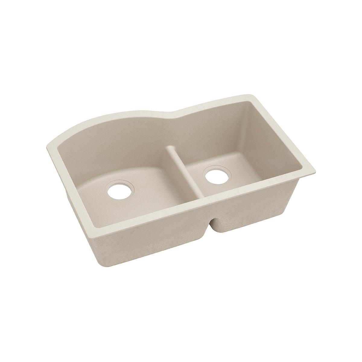 Elkay Classic 33" Quartz Kitchen Sink, 55/45 Double Bowl, Bisque, ELGHU3322RBQ0 - The Sink Boutique