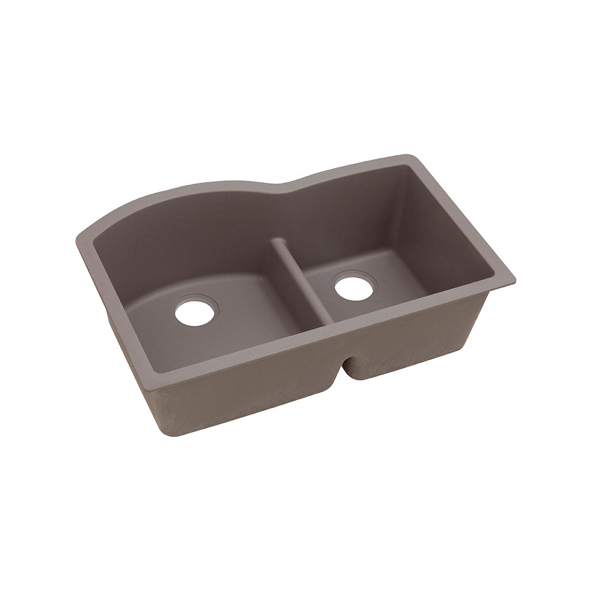 Elkay Classic 33" Quartz Kitchen Sink, 55/45 Double Bowl, Greige, ELGHU3322RGR0 - The Sink Boutique