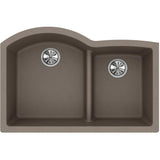 Elkay Classic 33" Quartz Kitchen Sink, 55/45 Double Bowl, Greige, ELGHU3322RGR0