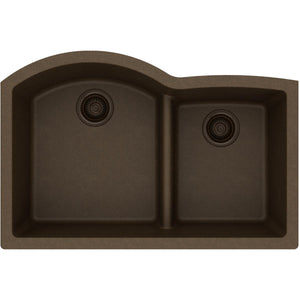 Alternate Image for Elkay Classic 33" Quartz Kitchen Sink, 55/45 Double Bowl, Mocha, ELGHU3322RMC0
