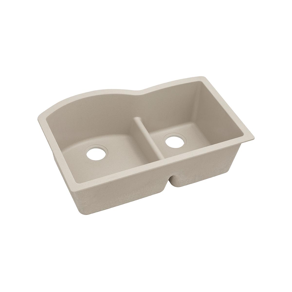 Elkay Classic 33" Quartz Kitchen Sink, 55/45 Double Bowl, Putty, ELGHU3322RPT0 - The Sink Boutique