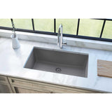 Elkay Classic 33" Quartz Kitchen Sink, Greystone, ELGRU13322GS0 - The Sink Boutique