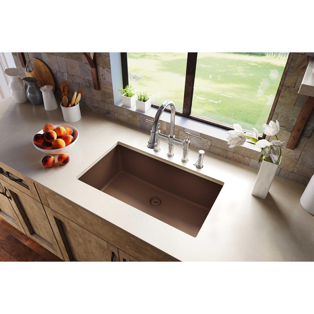 Elkay Classic 33" Quartz Kitchen Sink, Mocha, ELGRU13322MC0 - The Sink Boutique