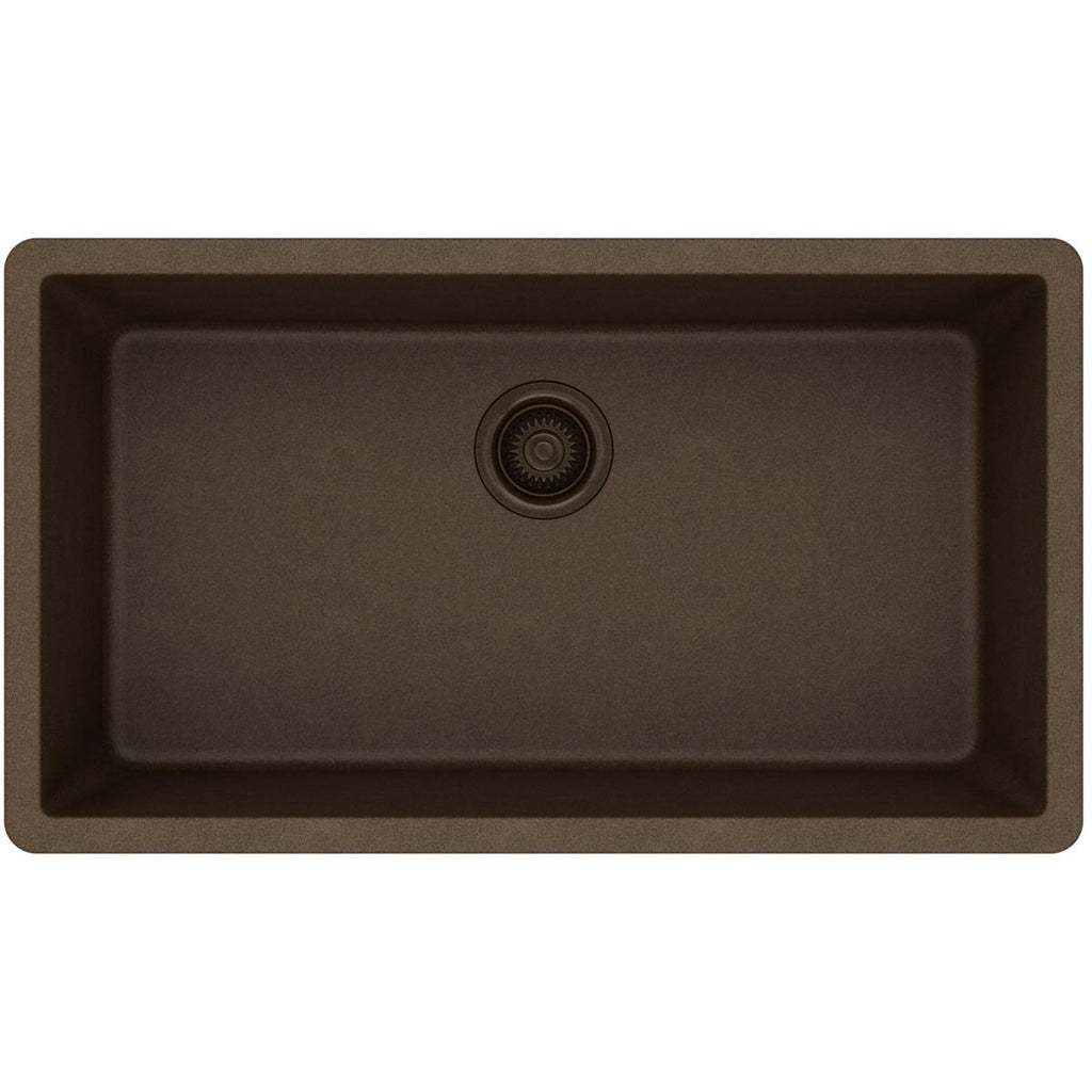 Elkay ELGRU13322MC0 Classic 33" Quartz Kitchen Sink, Single Bowl, Mocha