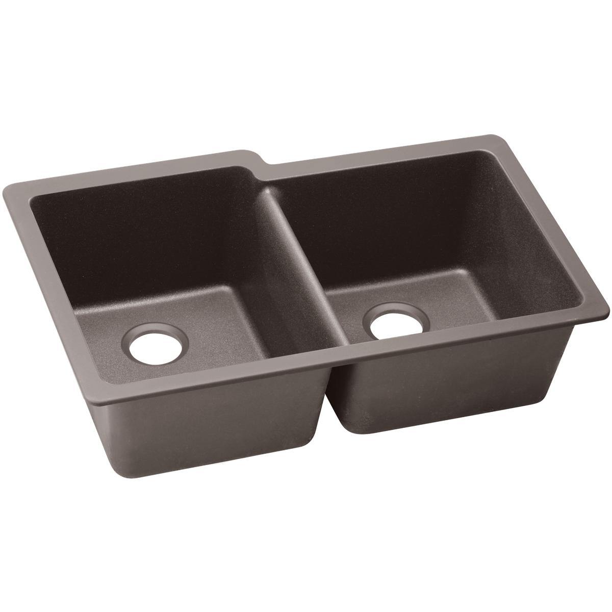 Elkay Classic 33" Quartz Kitchen Sink, 50/50 Double Bowl, Greige, ELGU250RGR0 - The Sink Boutique