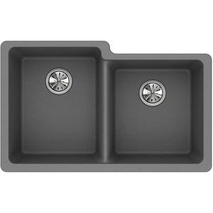 Alternate Image for Elkay Classic 33" Quartz Kitchen Sink, 50/50 Double Bowl, Greystone, ELGU250RGS0