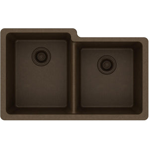 Alternate Image for Elkay Classic 33" Quartz Kitchen Sink, 50/50 Double Bowl, Mocha, ELGU250RMC0