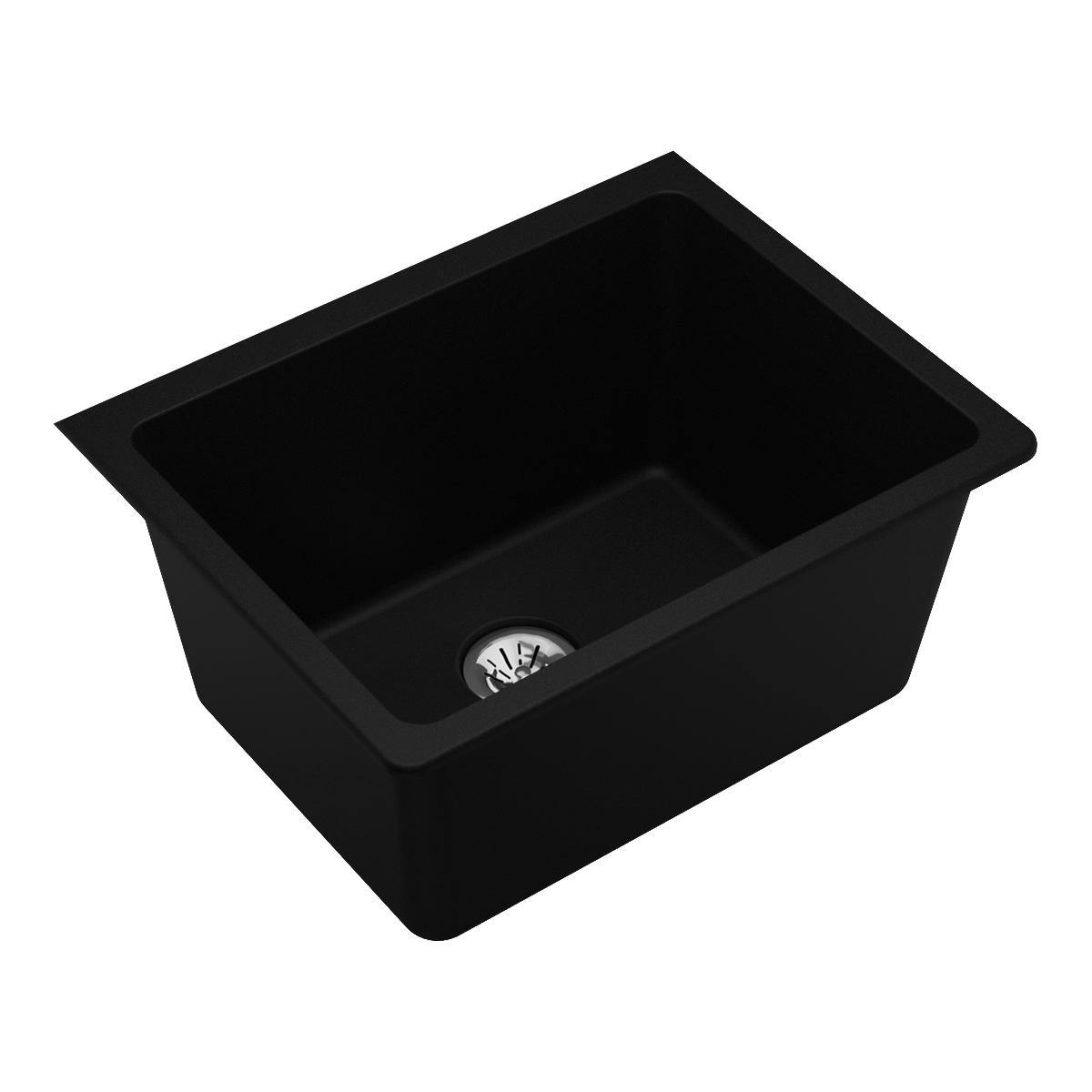 Elkay Classic 25" Quartz Laundry Sink, Black, ELGU251912PDBK0 - The Sink Boutique