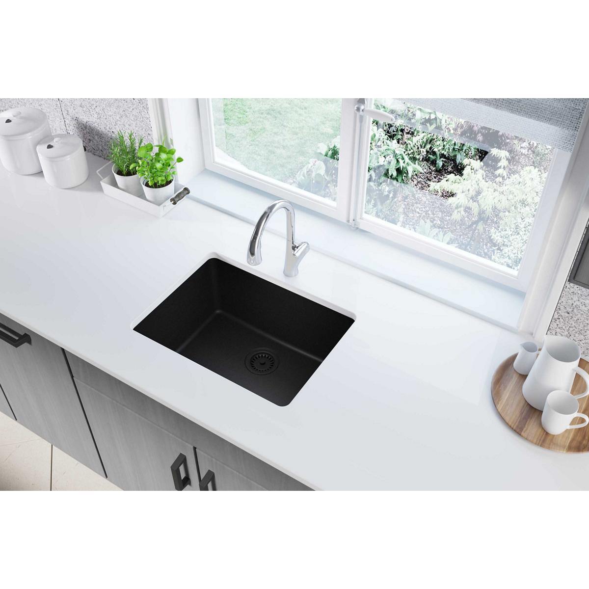 Elkay Classic 25" Quartz Kitchen Sink, Black, ELGU2522BK0 - The Sink Boutique