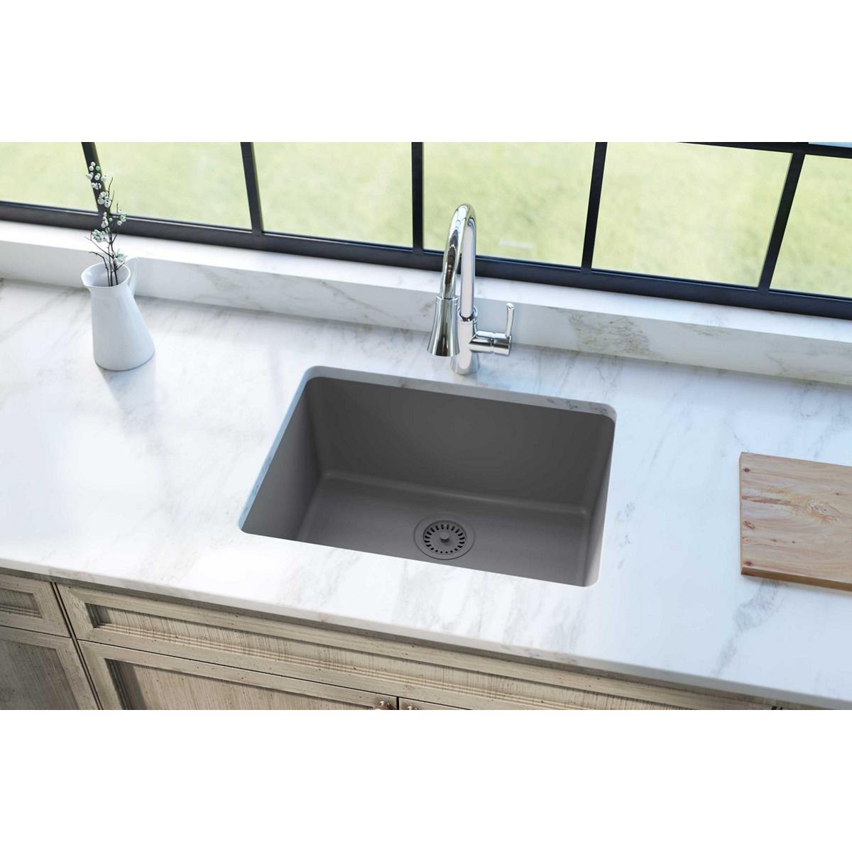 Elkay Classic 25" Quartz Kitchen Sink, Greystone, ELGU2522GS0 - The Sink Boutique