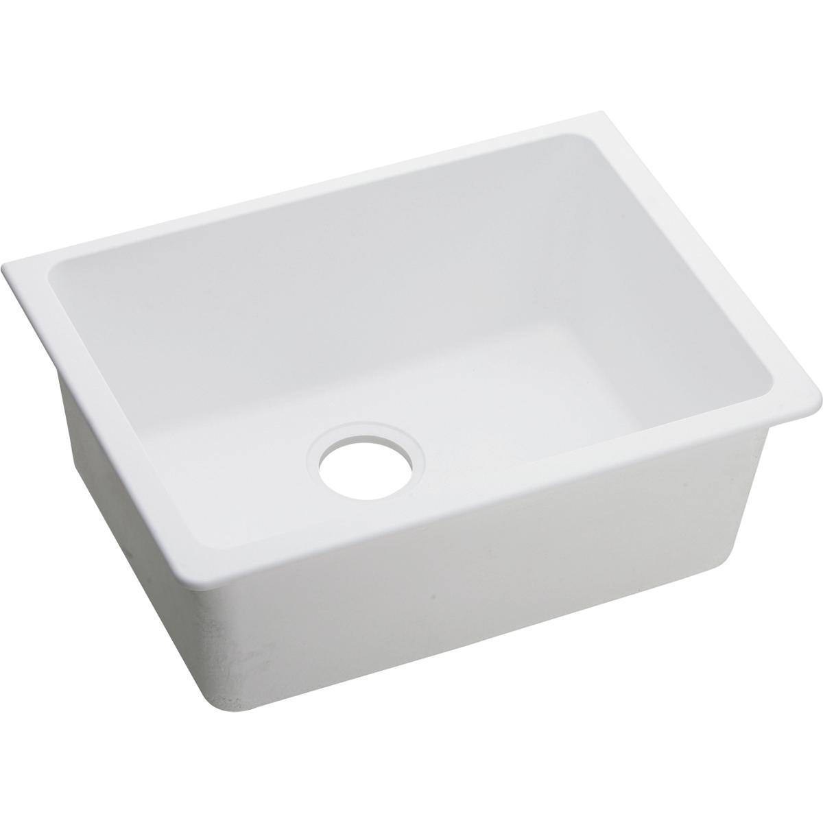 Elkay Classic 25" Quartz Kitchen Sink, White, ELGU2522WH0 - The Sink Boutique