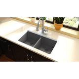 Elkay Classic 33" Quartz Kitchen Sink, 50/50 Double Bowl, Greystone, ELGU3322GS0 - The Sink Boutique