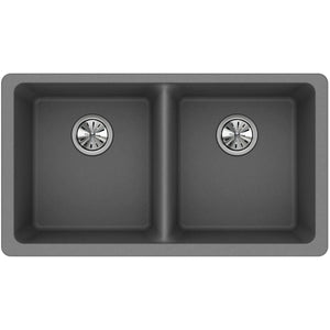Alternate Image for Elkay Classic 33" Quartz Kitchen Sink, 50/50 Double Bowl, Greystone, ELGU3322GS0
