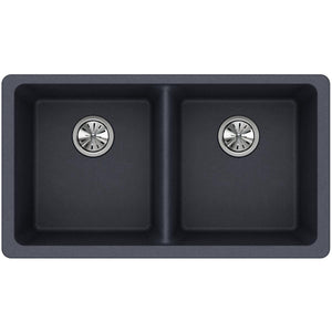 Alternate Image for Elkay Classic 33" Quartz Kitchen Sink, 50/50 Double Bowl, Dusk Gray, ELGU3322GY0