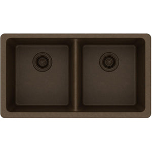 Alternate Image for Elkay Classic 33" Quartz Kitchen Sink, 50/50 Double Bowl, Mocha, ELGU3322MC0