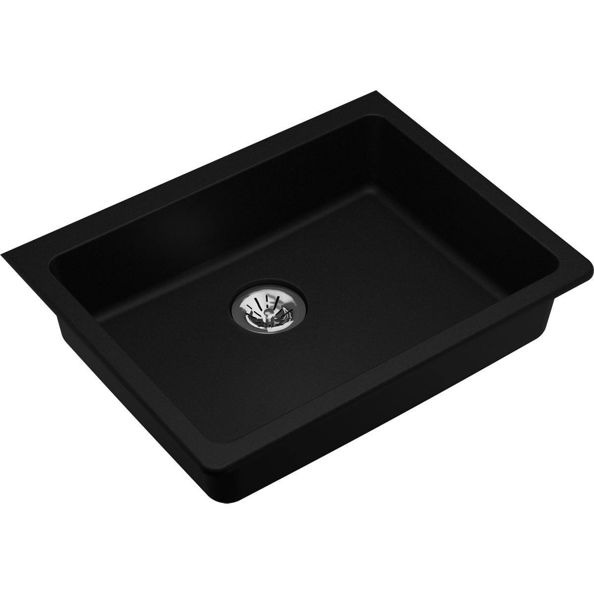 Elkay Classic 25" Quartz Kitchen Sink, Black, ELGUAD2519PDBK0 - The Sink Boutique