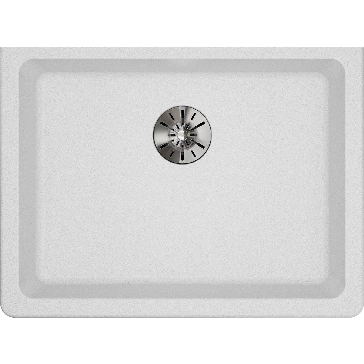 Elkay Classic 25" Quartz Kitchen Sink, White, ELGUAD2519PDWH0