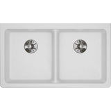 Elkay Classic 33" Quartz Kitchen Sink, 50/50 Double Bowl, White, ELGUAD3319PDWH0