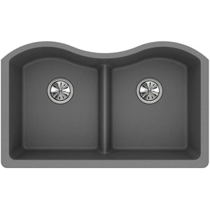 Alternate Image for Elkay Classic 33" Quartz Kitchen Sink, 50/50 Double Bowl, Greystone, ELGULB3322GS0