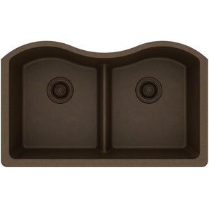 Alternate Image for Elkay Classic 33" Quartz Kitchen Sink, 50/50 Double Bowl, Mocha, ELGULB3322MC0