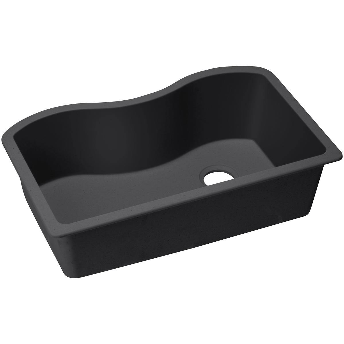 Elkay Classic 33" Quartz Kitchen Sink, Black, ELGUS3322RBK0 - The Sink Boutique