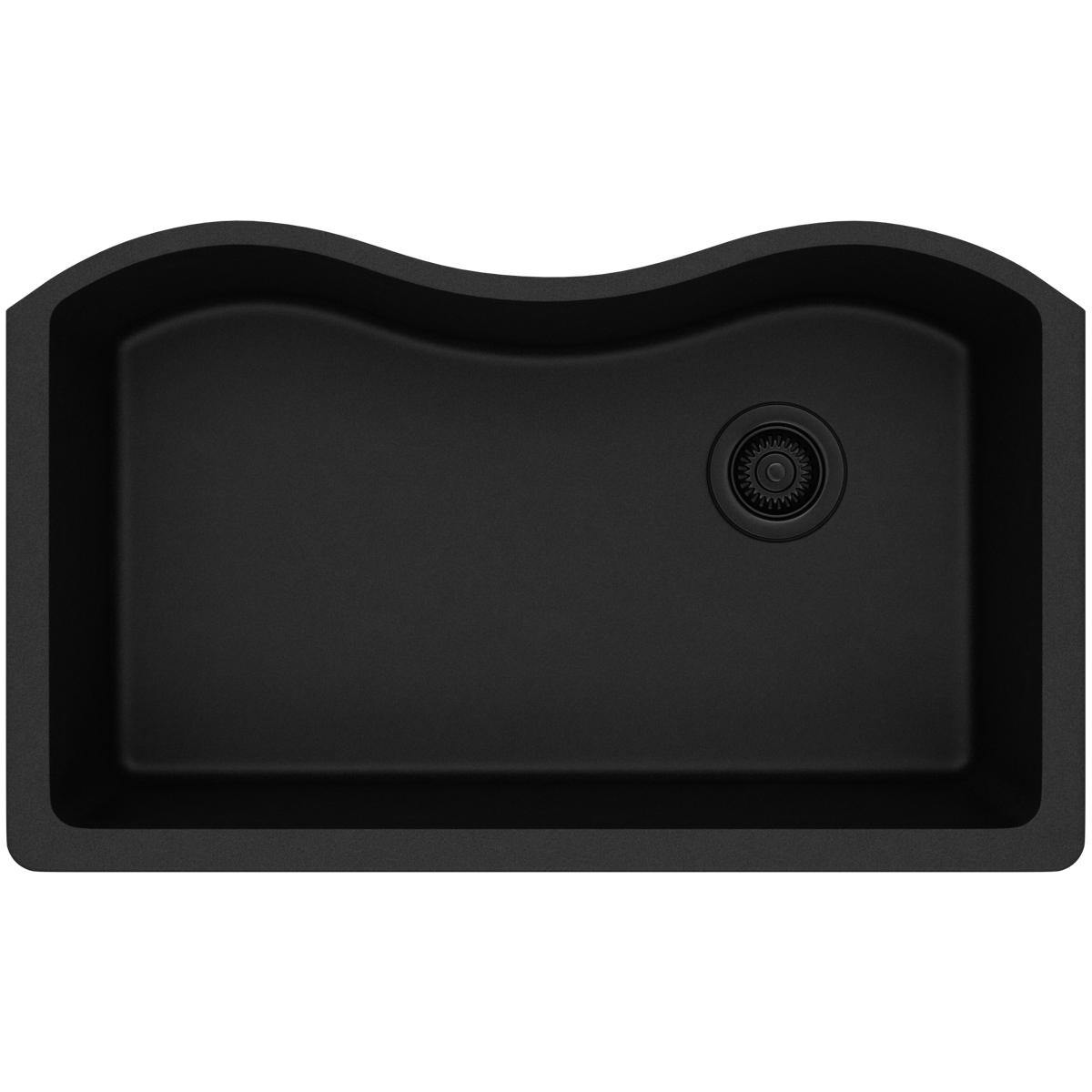 Elkay Classic 33" Quartz Kitchen Sink, Black, ELGUS3322RBK0