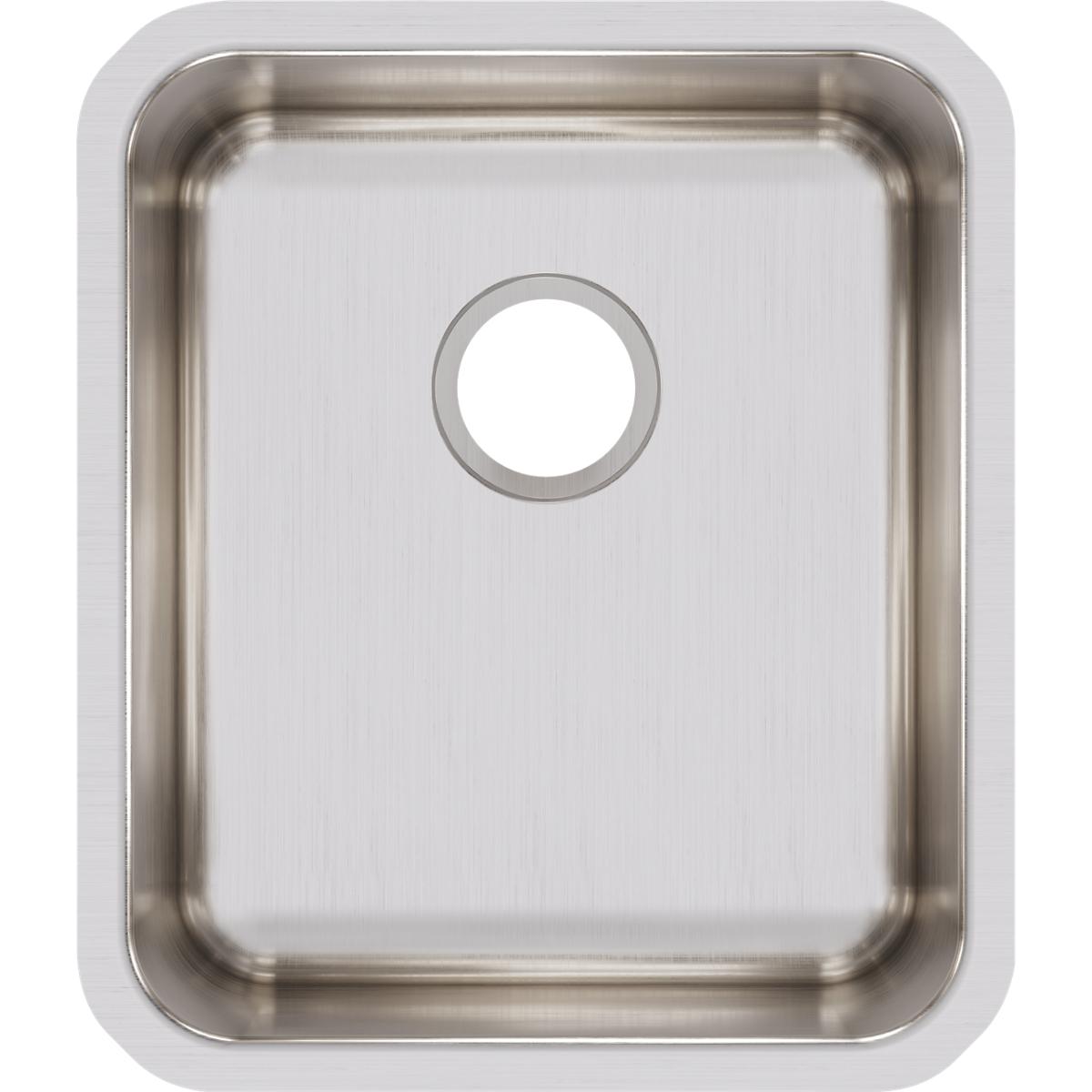 Elkay Lustertone Classic 16" Stainless Steel Kitchen Sink, Lustrous Satin, ELUH1316